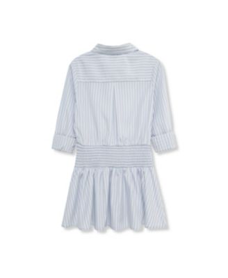 Big Girls Stripe Gathered Shirt Dress