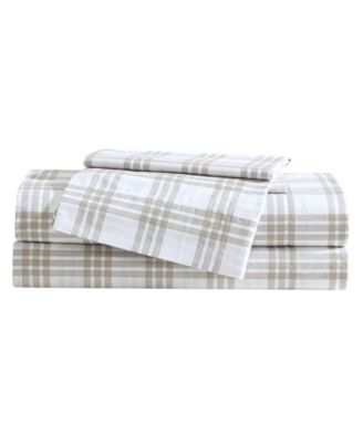 Printed 200-Thread Count Cotton Percale 4-Pc. Sheet Set, King