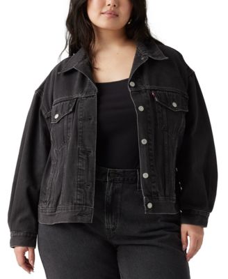 Plus Size '90s Cotton Denim Trucker Jacket