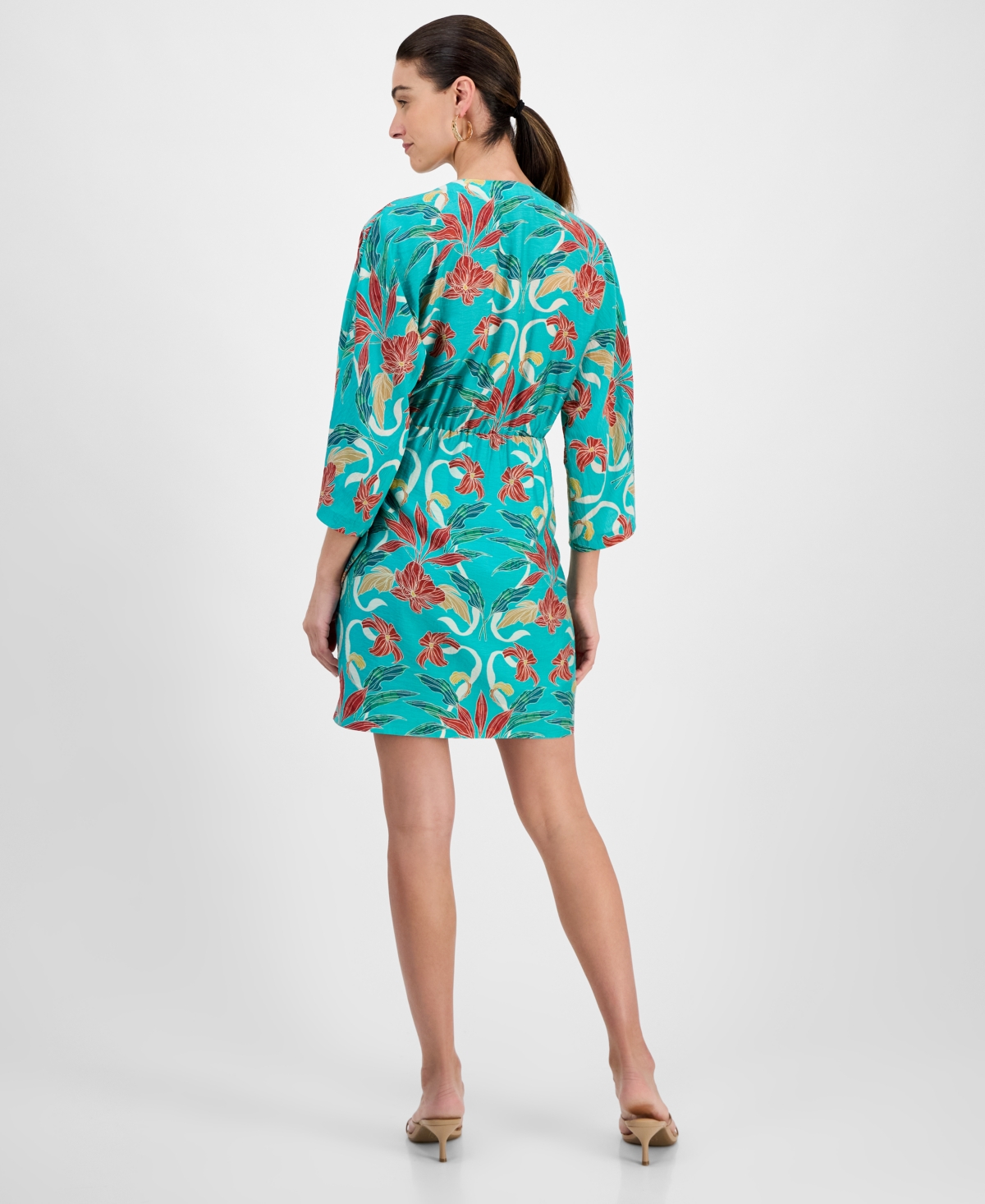 Inc International Concepts Women's Surplice-neck Long-sleeve Mini Wrap Dress, Macy's Exclusive