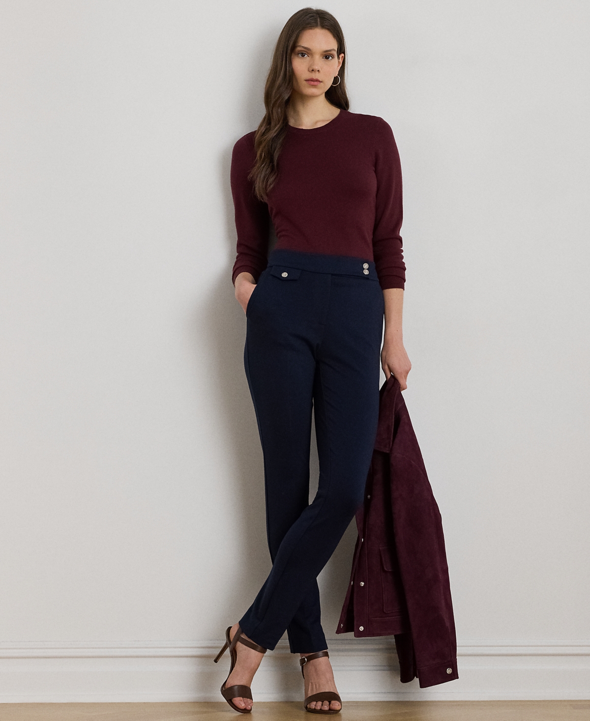Lauren Ralph Petite Ponte Ankle Pant