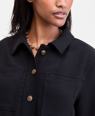 Women's Cropped Button-Front Long-Sleeve Jacket, Macy's Exclusive 