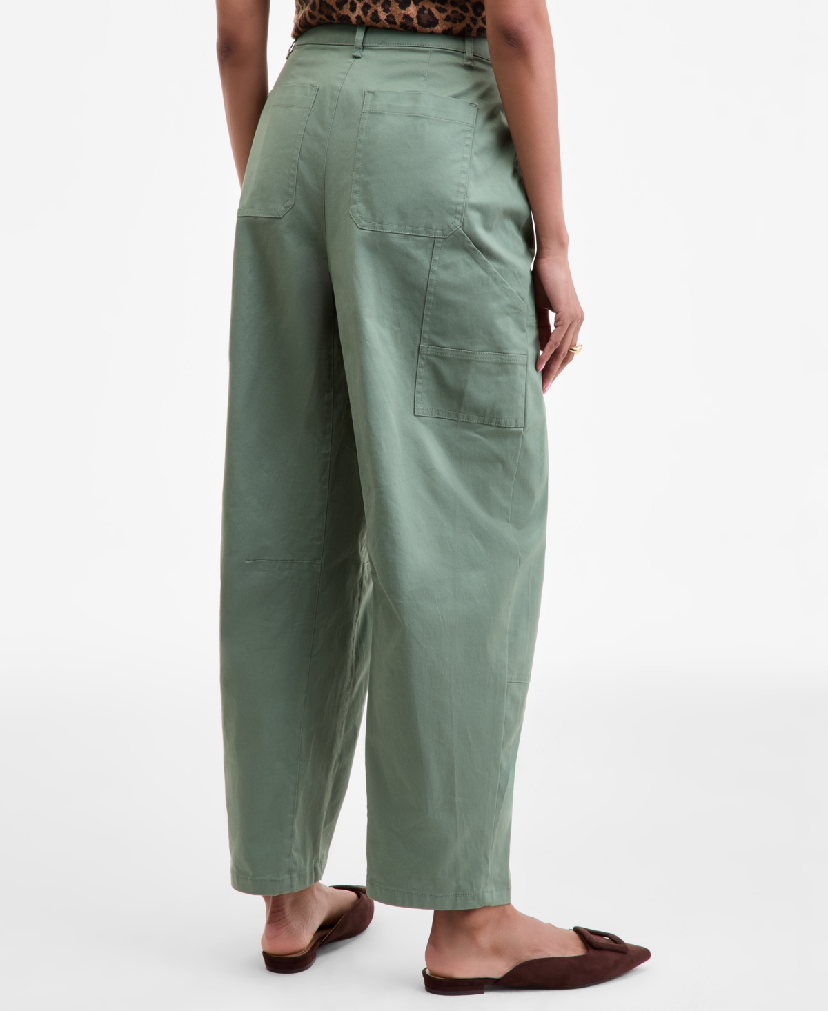 On 34th Women's High-rise Utility Barrel-leg Ankle Pants, Macy's Exclusive In Green
