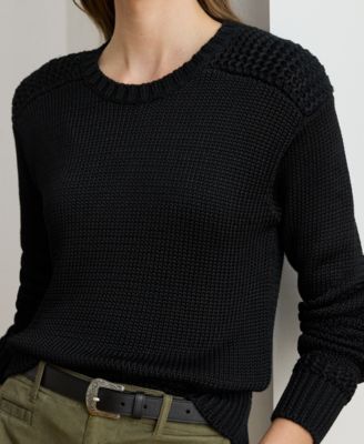 Petite Cotton-Blend Crewneck Sweater