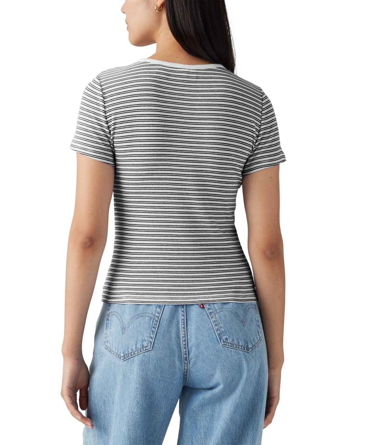 Levi's Women's Hayes Slim-fit Short-sleeve Crewneck Tee In Gray