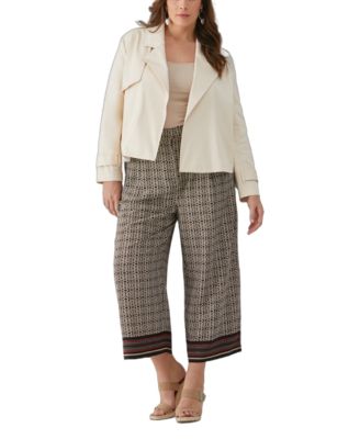 Plus Size Crop Trench Jacket