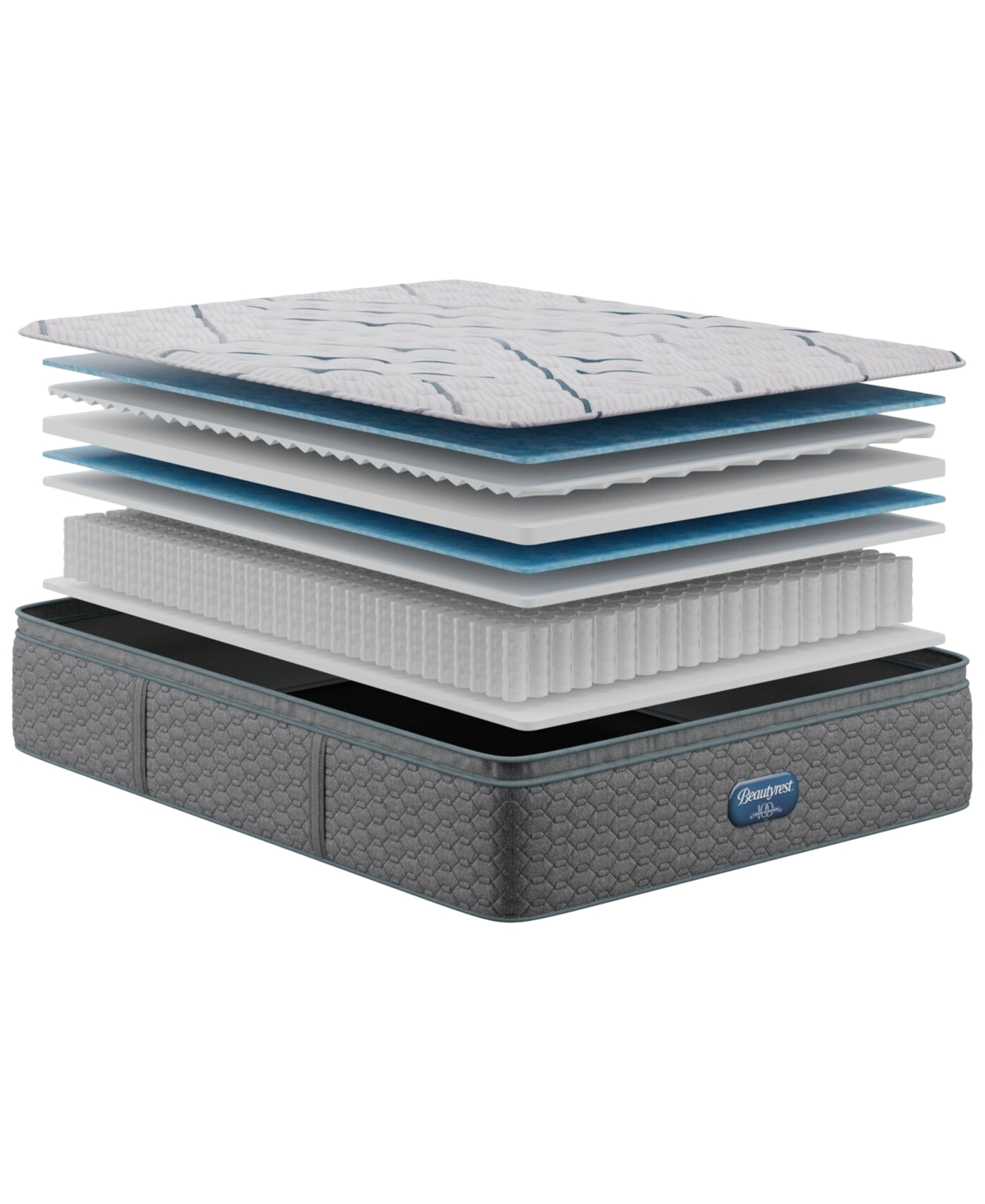 Beautyrest Madison Avenue 14.75" Plush Pillow Top Mattress Set, Queen In Gray