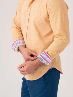 Men's Cotton Long Sleeve Linen Shirt