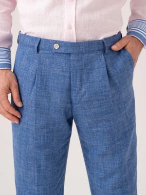 Men's Linen Wool Silk Blend Trousers