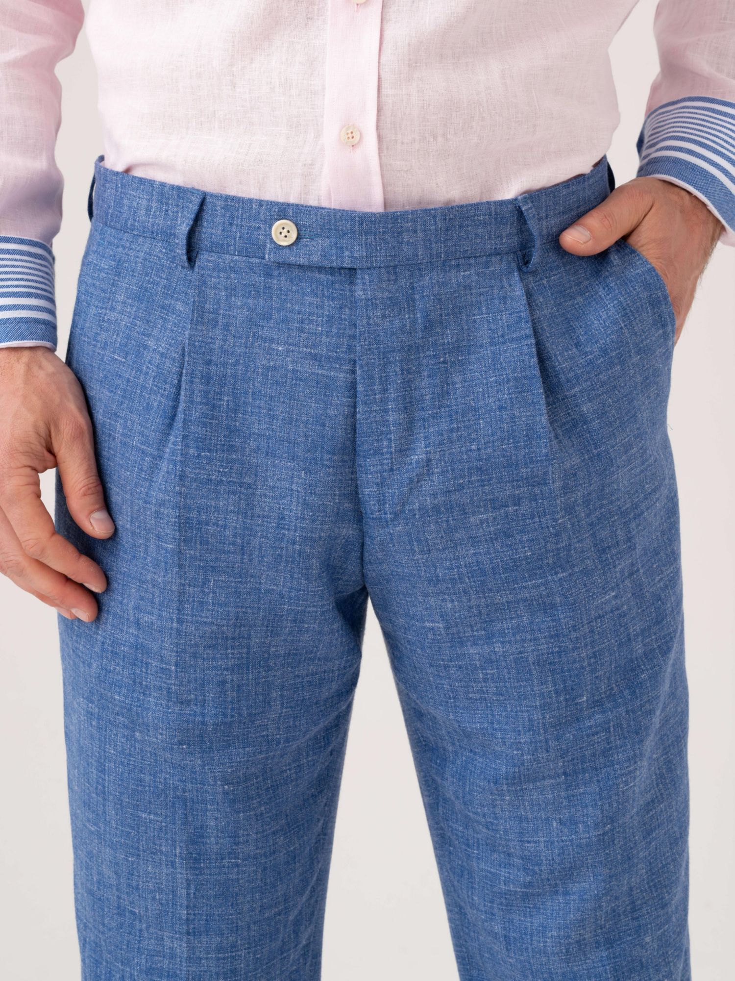 Men's Linen Blend Tailored Trousers