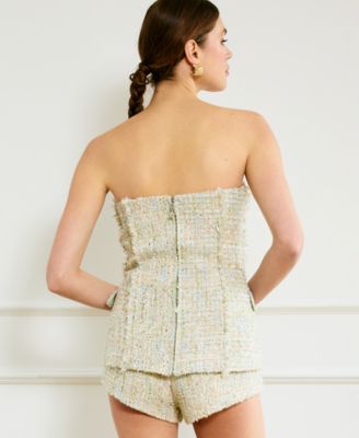 Women's Clover Tweed Strapless Top