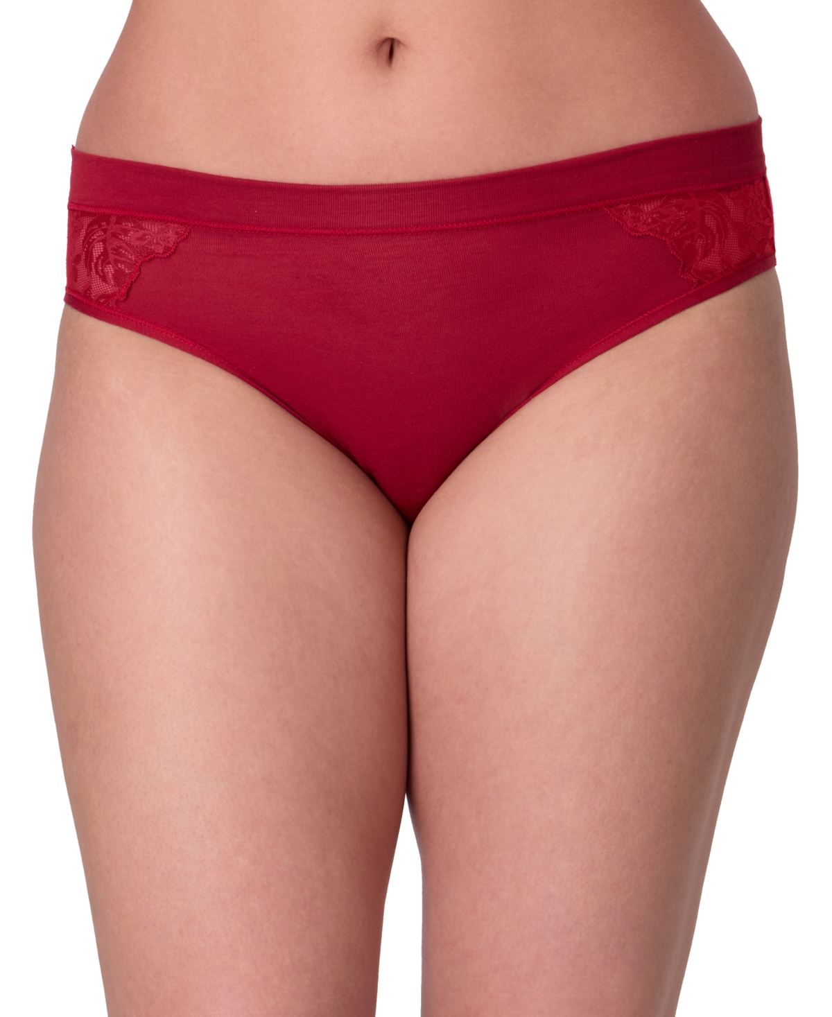 Women's Breathe Lace High-Cut Underwear Dfcmhh - Rosey Red