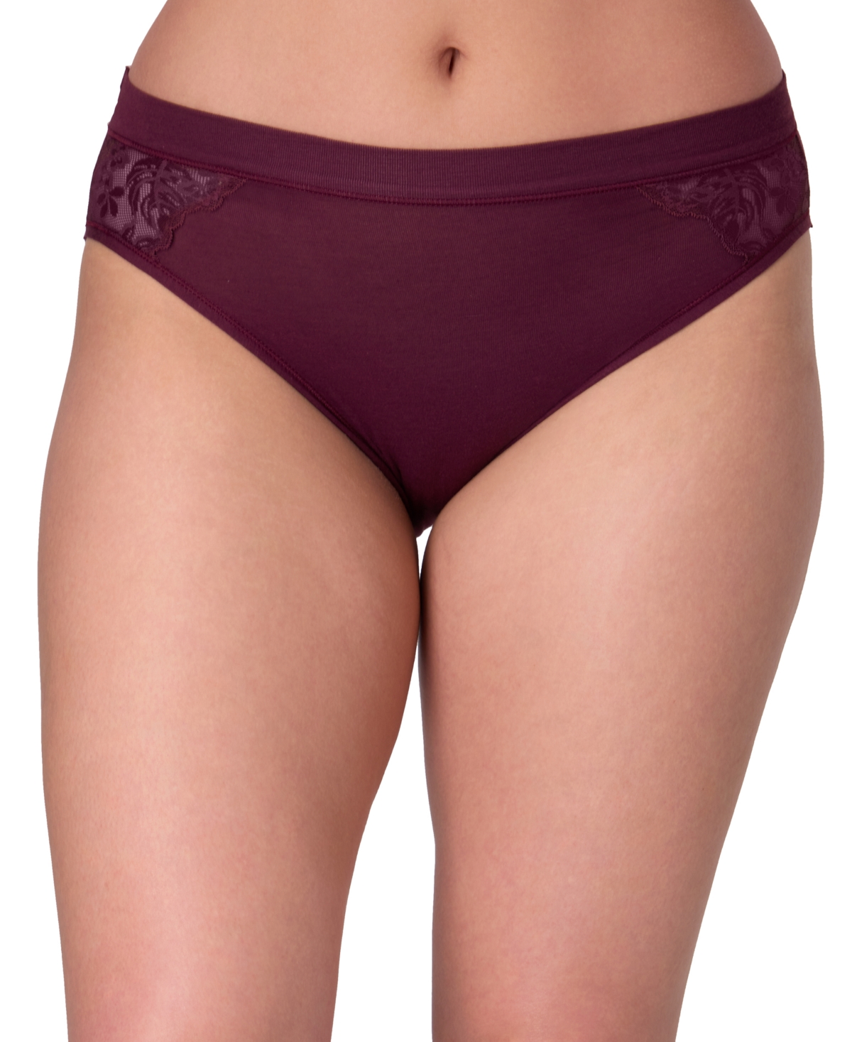 Women's Breathe Lace High-Cut Underwear Dfcmhh - Rosey Red