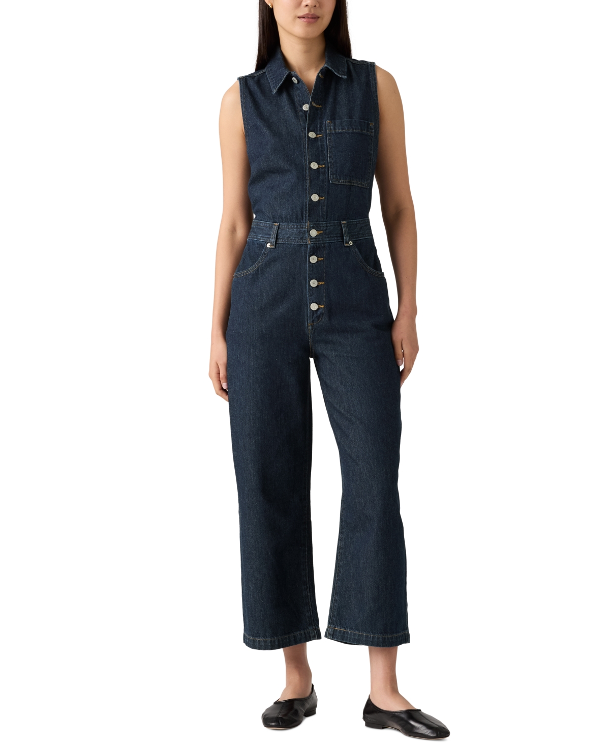 Women's Cotton Sleeveless Cropped Jumpsuit - Reign Of The Rinse