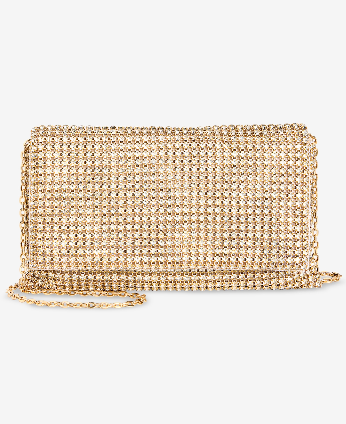 Inc International Concepts Prudence Small Diamond Mesh Crossbody, Exclusively At Macy's In Gold