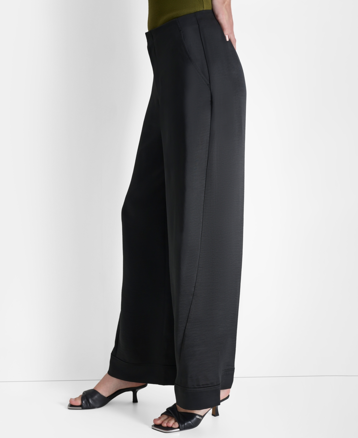 Dkny Wide Leg Pants In Black