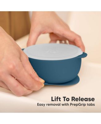 2-Pack Prep Baby Bowls with Suctions & Lids, Silicone Bowls for Baby Boy, Girl, Toddler Suction Bowl, Kids Bowl BPA-Free