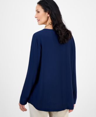 Women's Shine Embroidered Tunic Top, Exclusively at Macy's