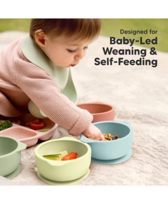 2-Pack Prep Baby Bowls with Suctions & Lids, Silicone Bowls for Baby Boy, Girl, Toddler Suction Bowl, Kids Bowl BPA-Free