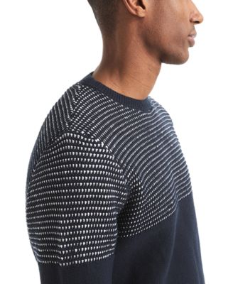Men's Textured Colorblocked Crewneck Sweater