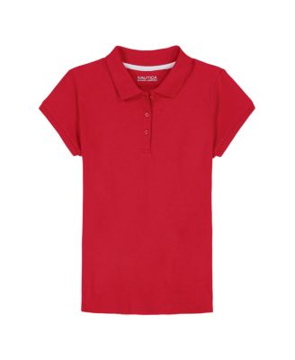 Big Girls Short Sleeve Interlock Polo Shirt