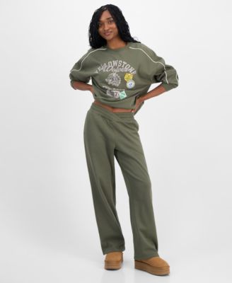 Juniors' V-Waist Piped Sweatpants