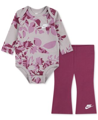 Nike - Baby Girls Printed Bodysuit & Flare Leggings, 2 Piece Set