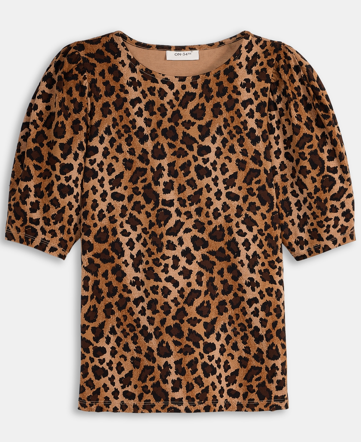 On 34th Women's Puff-shoulder T-shirt, Macy's Exclusive In Brown