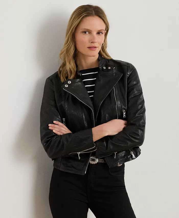 Tumbled-Leather Jacket