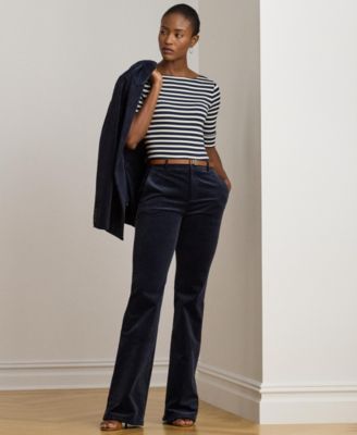 Women's Striped Stretch Cotton Boatneck Tee