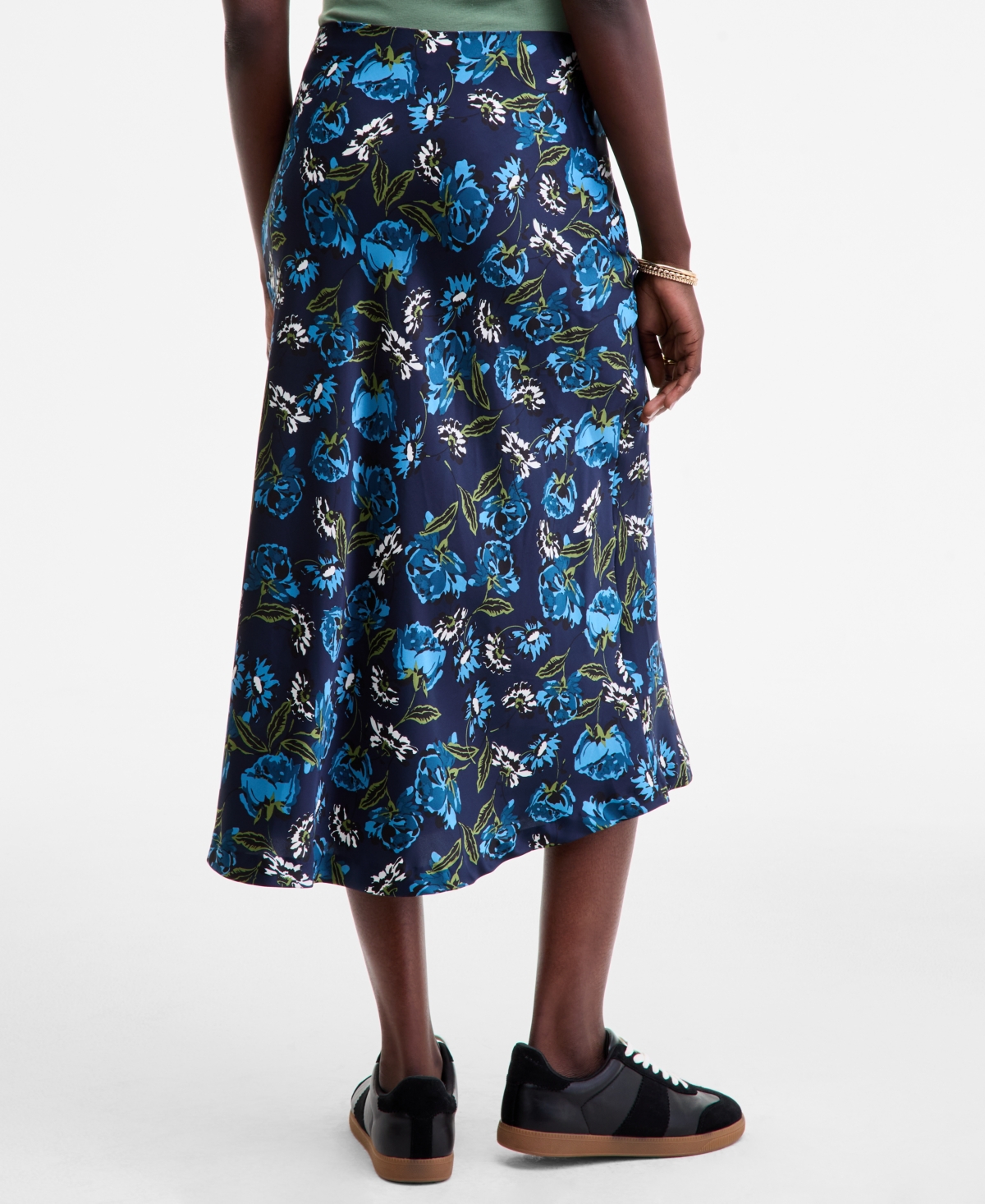 On 34th Women's Printed Midi Slip Skirt, Macy's Exclusive In Blue