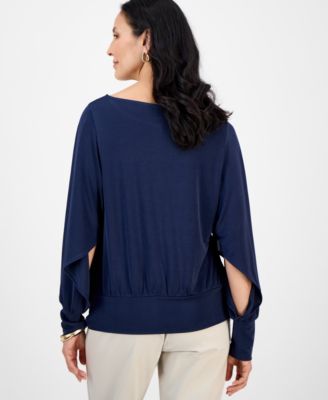 Women's Dolman-Sleeve Draped Boatneck Top, Exclusively at Macy's