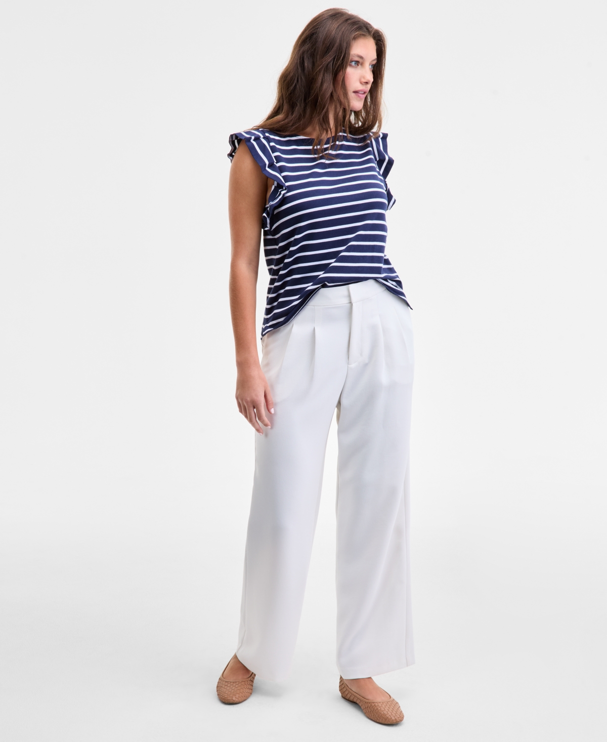 On 34th Women's High-rise Crepette Trouser Pants, Macy's Exclusive In Blue