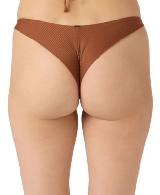Juniors' Saltwater Solids Ribbed Hermosa Bottoms