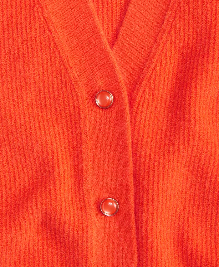 Women's Puff-Sleeve V-Neck Cardigan - thumbnail 9