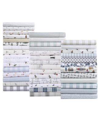 Printed 200-Thread Count Cotton Percale 4-Pc. Sheet Set, King