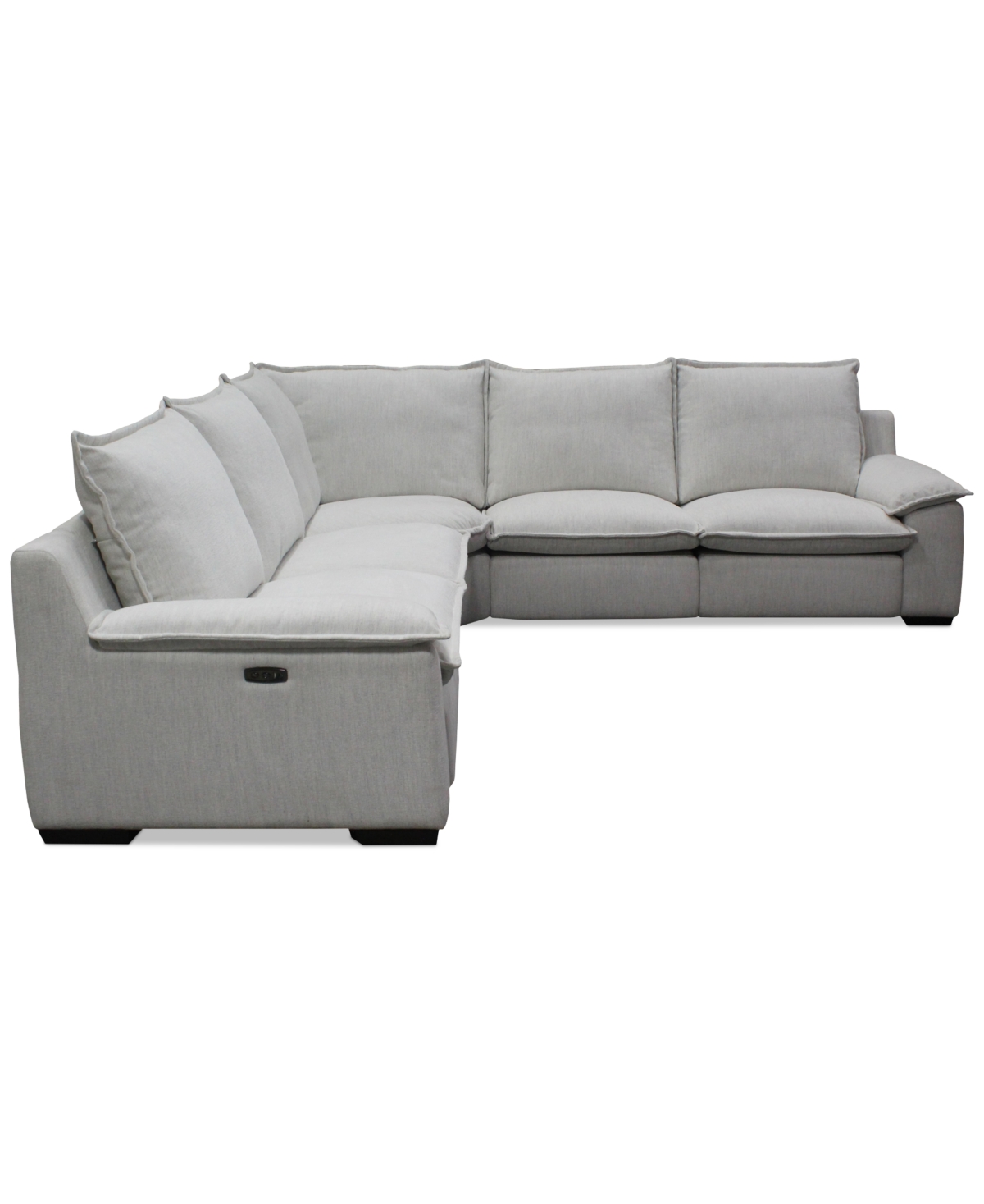 Macy's Borsi 5-pc. Sectional With 2 Power Recliners In Brown