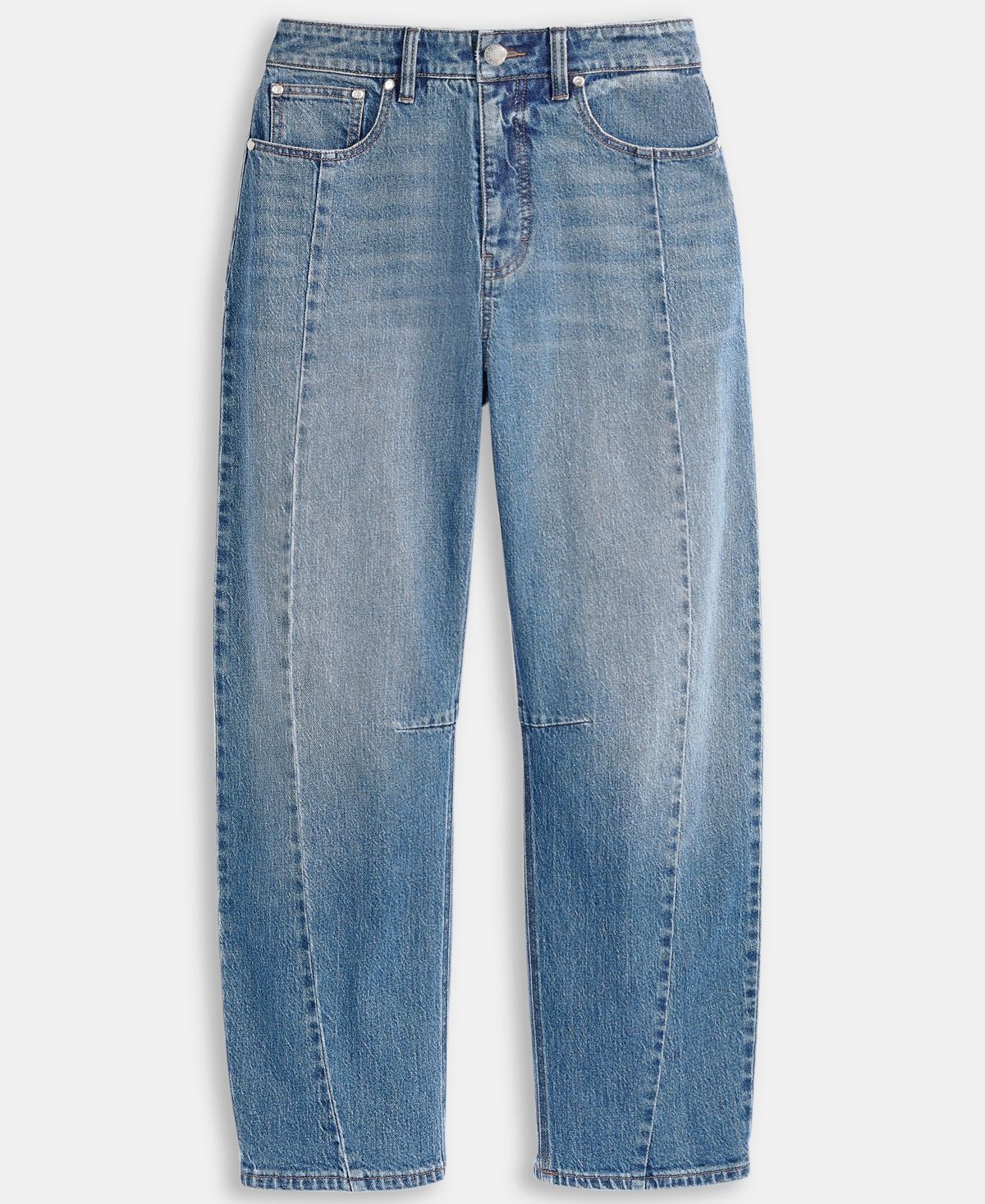 On 34th Women's Cropped High-rise Barrel-leg Jeans, Macy's Exclusive In Blue