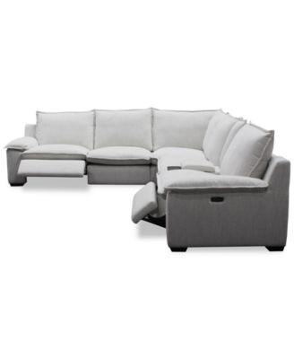 Borsi 6-Pc. L Sectional with 3 Power Recliners & 1 Console, Exclusive at Macy's