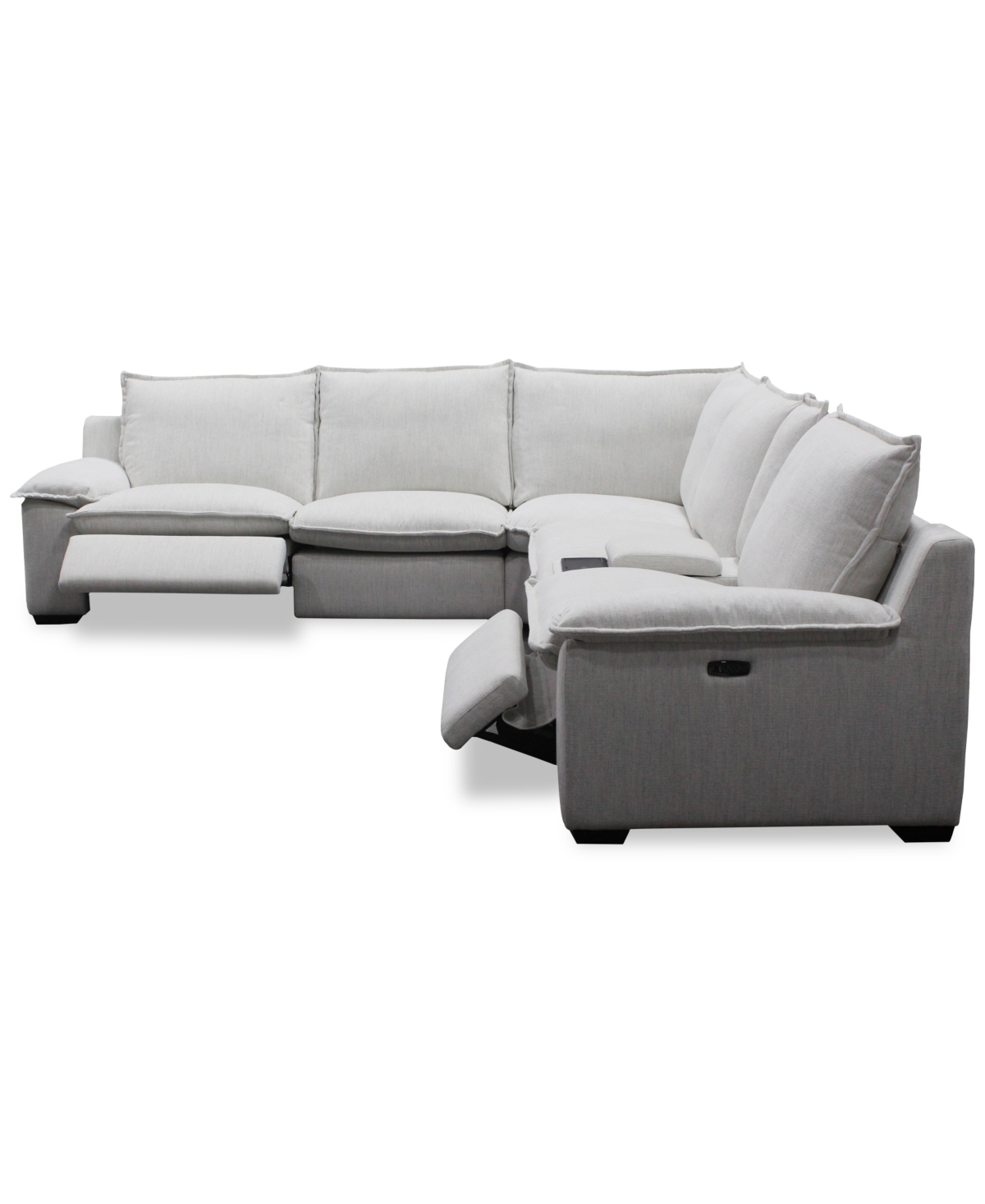 Macy's Borsi 6-pc. L Sectional With 3 Power Recliners & 1 Console In Brown