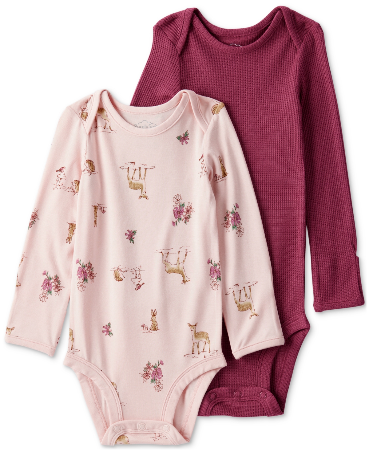 Carter's Purelysoft By  Baby Long-sleeve Bodysuits, 2 Pack In Multi