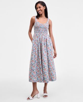 On 34th - Women's Town Ditsy Print Cotton Sleeveless Dress