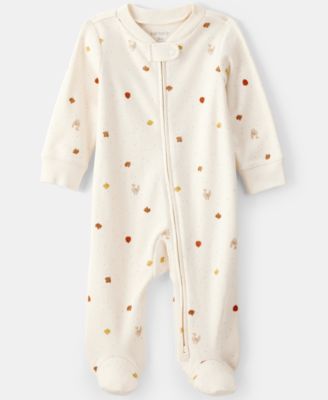 Carter's - Baby Thanksgiving Turkey-Print Cotton Long-Sleeve Sleep & Play Footed Coverall
