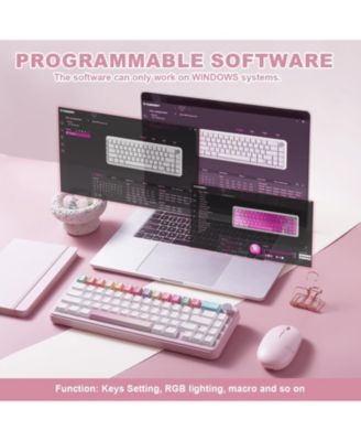 B68 Wireless Mechanical Keyboard,Tri-Mode BT5.0/2.4GHz/USB-C Hot Swappable Creamy Typing Gasket Mounted for Win/Mac (Milk V2 Switch)