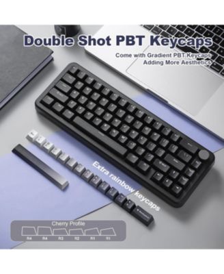 YUNZII B68 Wireless Mechanical Keyboard,Tri-Mode BT5.0/2.4GHz/USB-C Hot Swappable Creamy Typing Gasket Mounted for Win/Mac (Milk V2 Switch)