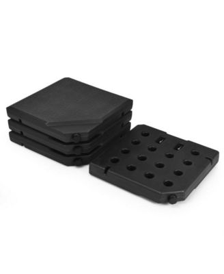 4 Pieces Square Fillable Patio Umbrella Base Set with Handle and Funnel