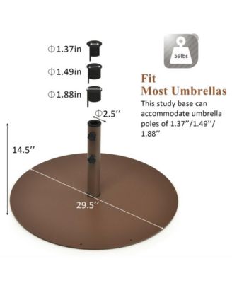 29.5 Inch Outdoor Steel Umbrella Base Stand for Backyard and Poolside