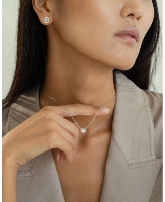 Sterling Plated Eleanor Pearl Necklace Dainty Trendy