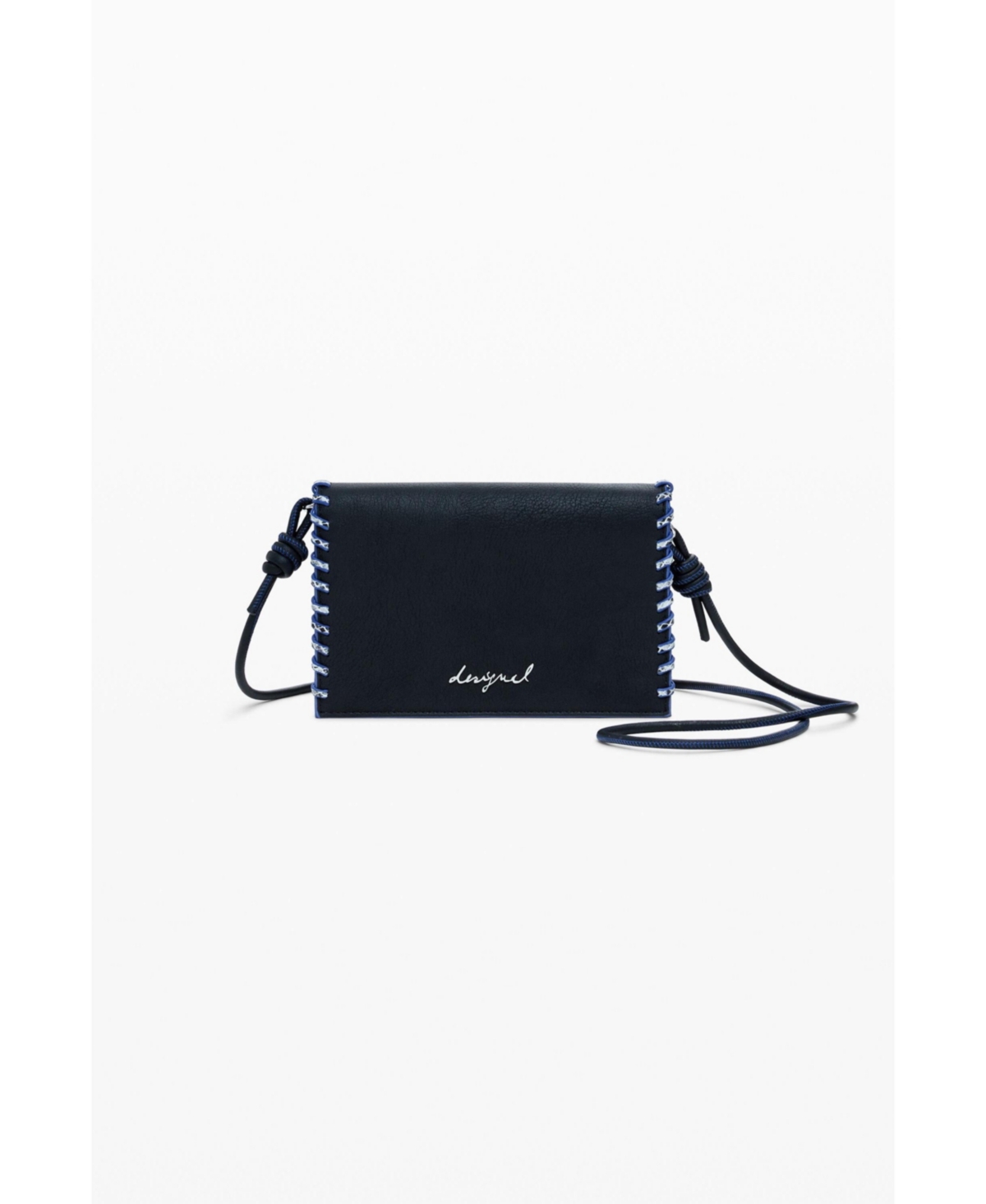 Women's 2-in-1 medium stitched wallet - Black