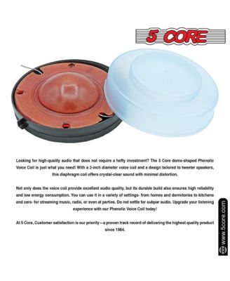 5Core Tweeter Diaphragm – 2" Phenolic Voice Coil High Pitch Horn Replacement